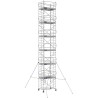 Échafaudage roulant aluminium Docker 150 295 Garde-corps, Monobloc EXMDS - Hauteur plancher 11,90m