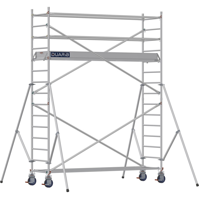 Échafaudage roulant aluminium Docker 85 295 Garde-corps, Lisses - Hauteur plancher 2,90m