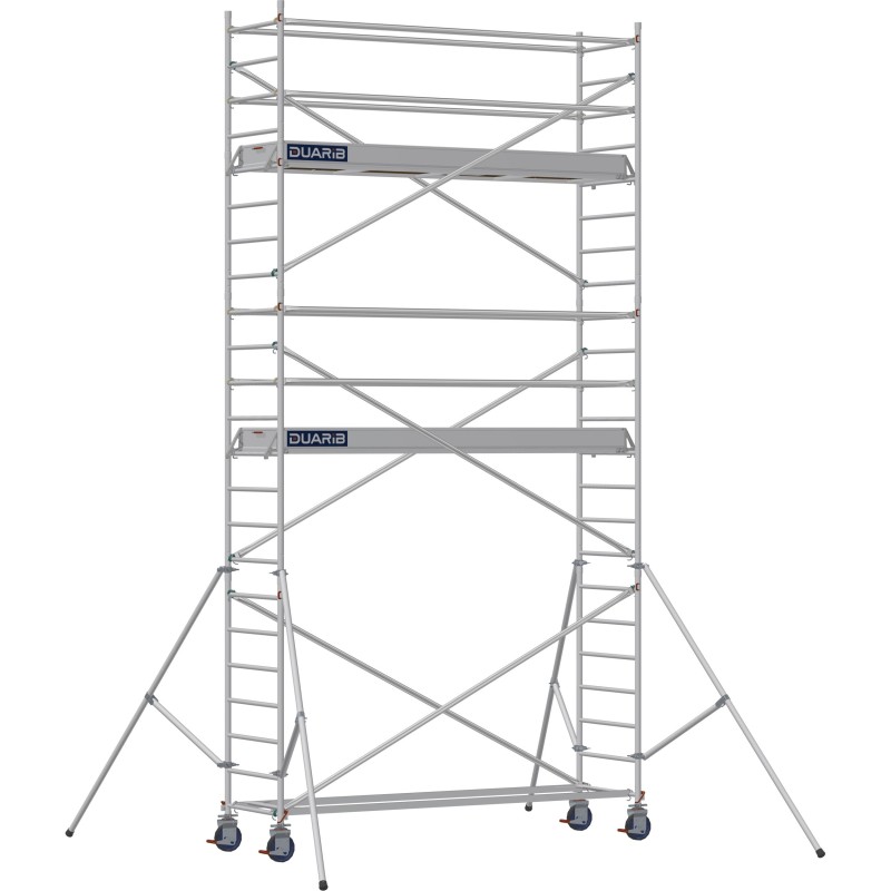 Échafaudage roulant aluminium Docker 85 295 Garde-corps, Lisses - Hauteur plancher 4,90m