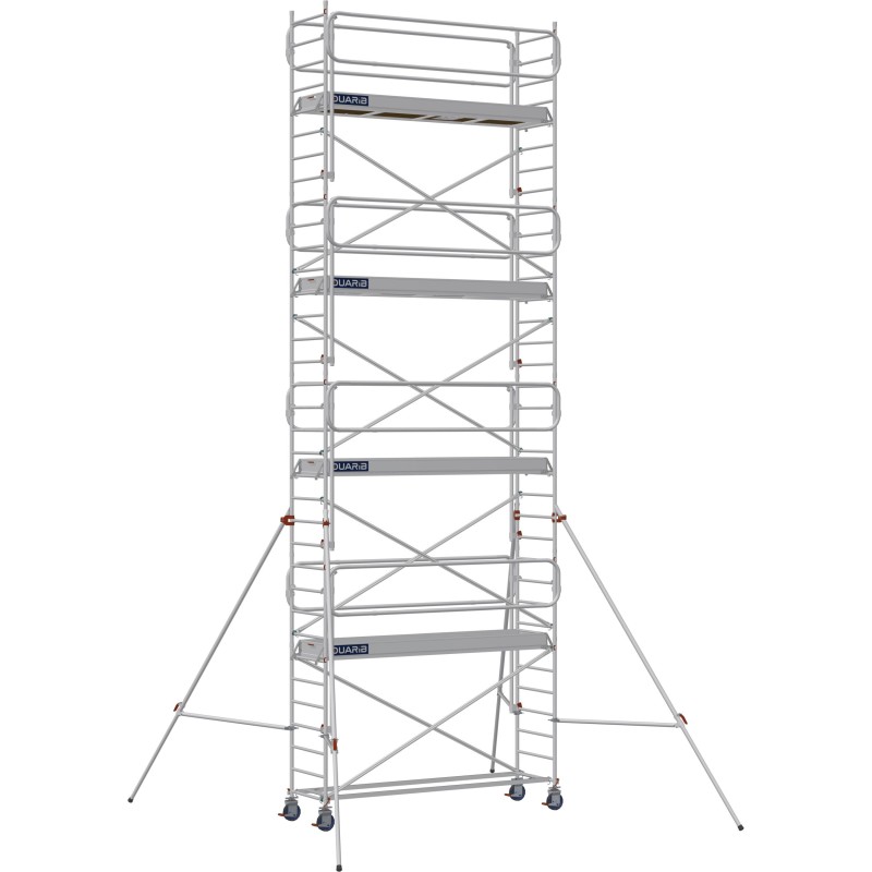 Échafaudage roulant aluminium Docker 85 295 Garde-corps, Lisses - Hauteur plancher 7,90m