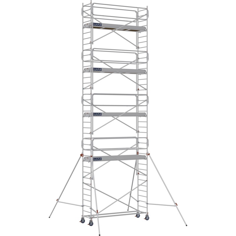 Échafaudage roulant aluminium Docker 85 295 Garde-corps, Lisses - Hauteur plancher 8,90m
