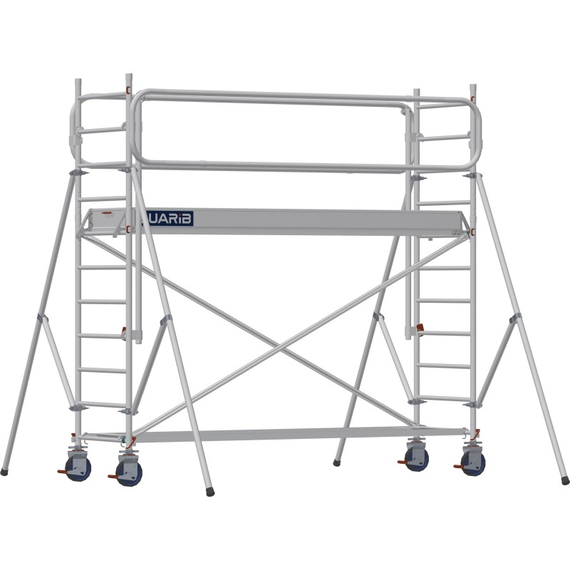 Échafaudage roulant aluminium Docker 85 295 Garde-corps Monobloc EXMDS - Hauteur plancher 1,90m