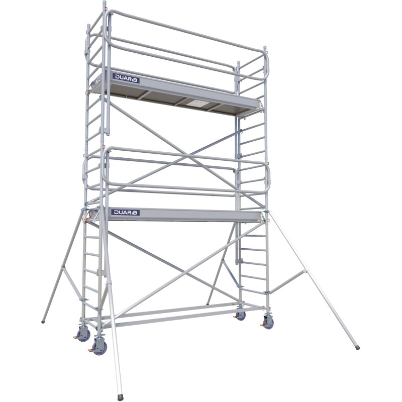 Échafaudage roulant aluminium Docker 85 295 Garde-corps Monobloc EXMDS - Hauteur plancher 3,90m