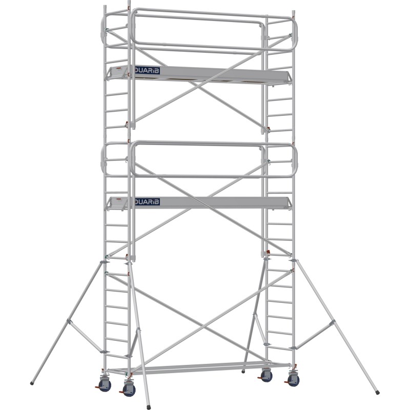 Échafaudage roulant aluminium Docker 85 295 Garde-corps Monobloc EXMDS - Hauteur plancher 4,90m