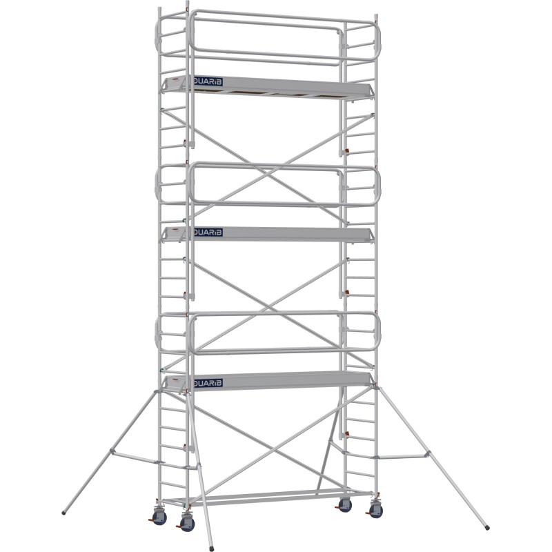 Échafaudage roulant aluminium Docker 85 295 Garde-corps Monobloc EXMDS - Hauteur plancher 5,90m