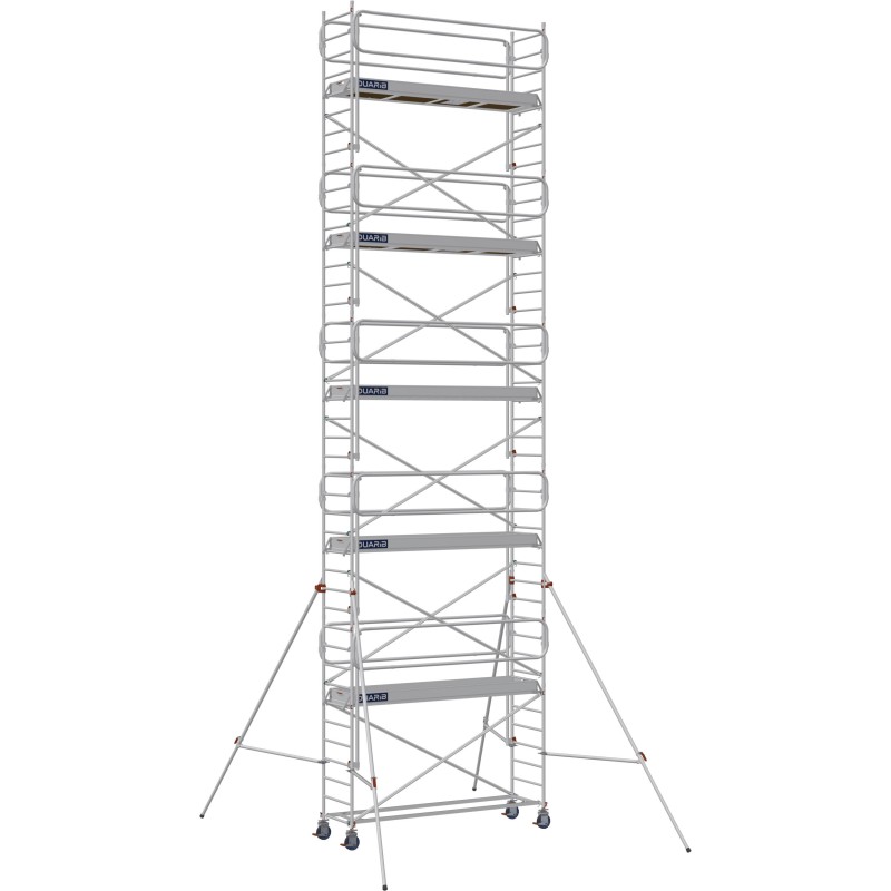 Échafaudage roulant aluminium Docker 85 295 Garde-corps Monobloc EXMDS - Hauteur plancher 9,90m