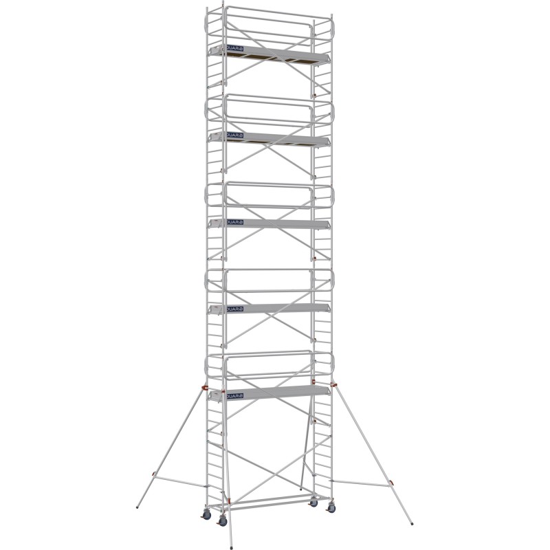 Échafaudage roulant aluminium Docker 85 295 Garde-corps Monobloc EXMDS - Hauteur plancher 10,90m