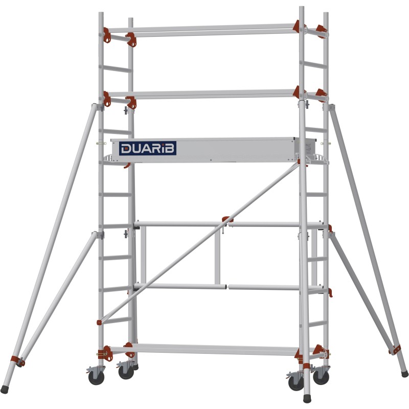 Échafaudage roulant AL165 base pliante - Hauteur plancher 1,80m
