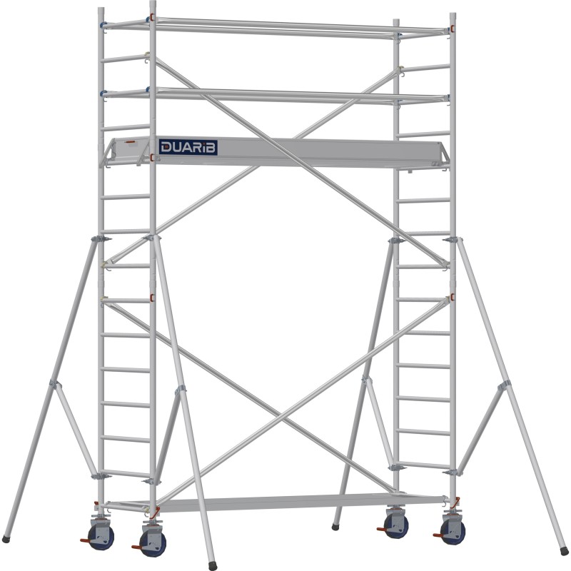 Échafaudage roulant aluminium Docker 85 254 Garde-corps, Lisses - Hauteur plancher 2,90m