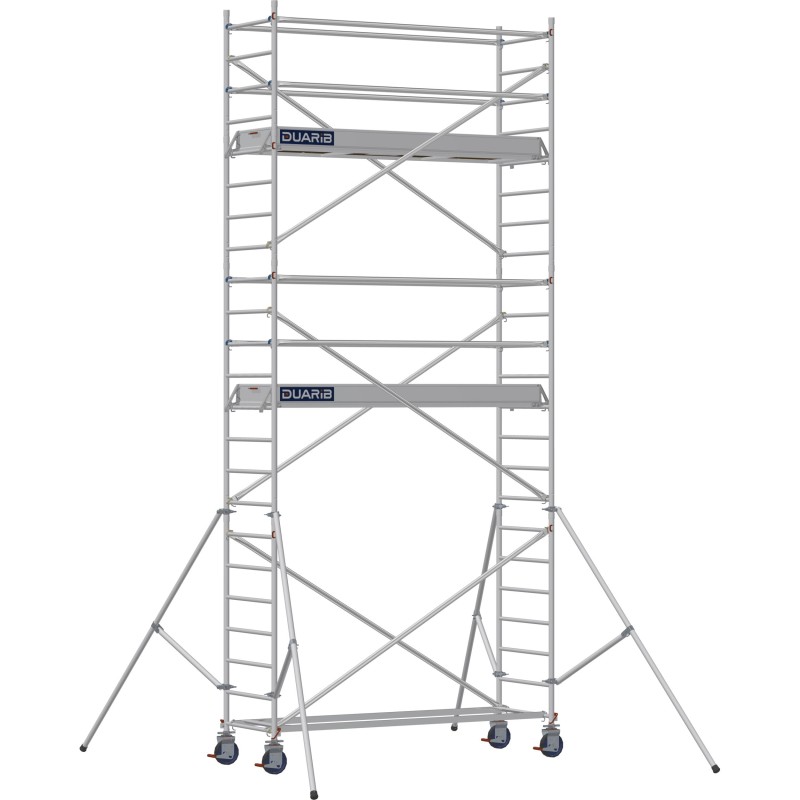 Échafaudage roulant aluminium Docker 85 254 Garde-corps, Lisses - Hauteur plancher 4,90m