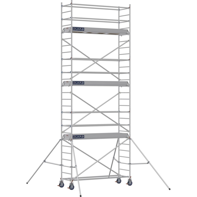 Échafaudage roulant aluminium Docker 85 254 Garde-corps, Lisses - Hauteur plancher 5,90m
