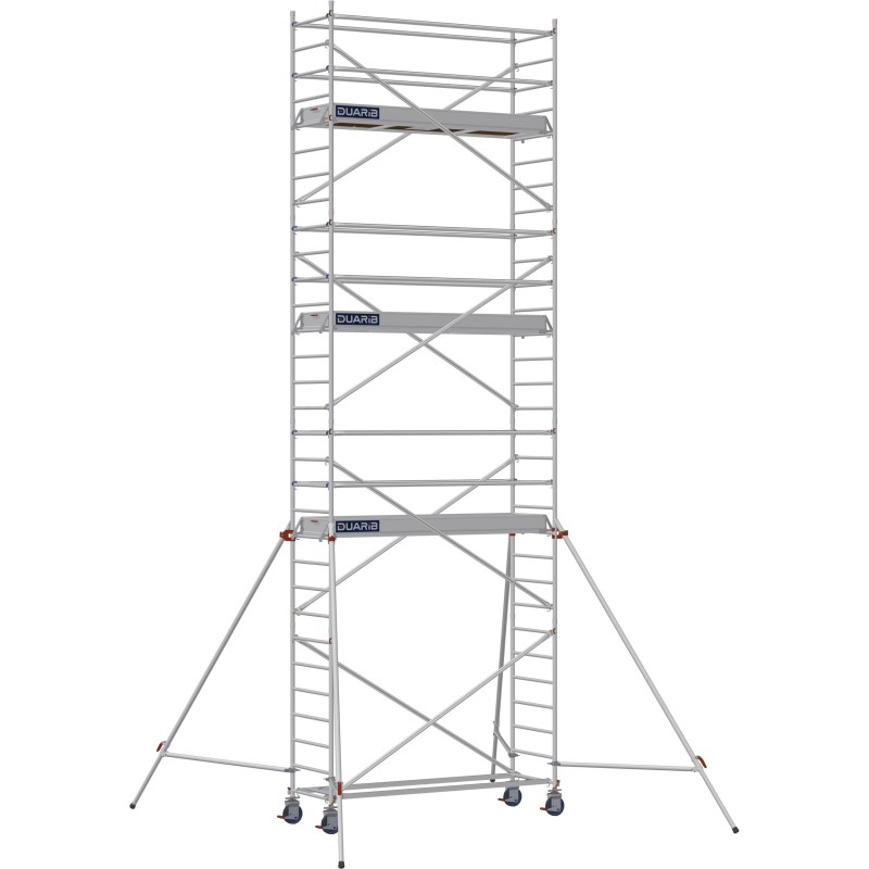 Échafaudage roulant aluminium Docker 85 254 Garde-corps, Lisses - Hauteur plancher 6,90m