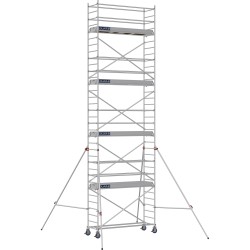 Échafaudage roulant aluminium Docker 85 254 Garde-corps, Lisses - Hauteur plancher 7,90m
