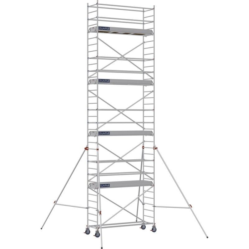 Échafaudage roulant aluminium Docker 85 254 Garde-corps, Lisses - Hauteur plancher 7,90m