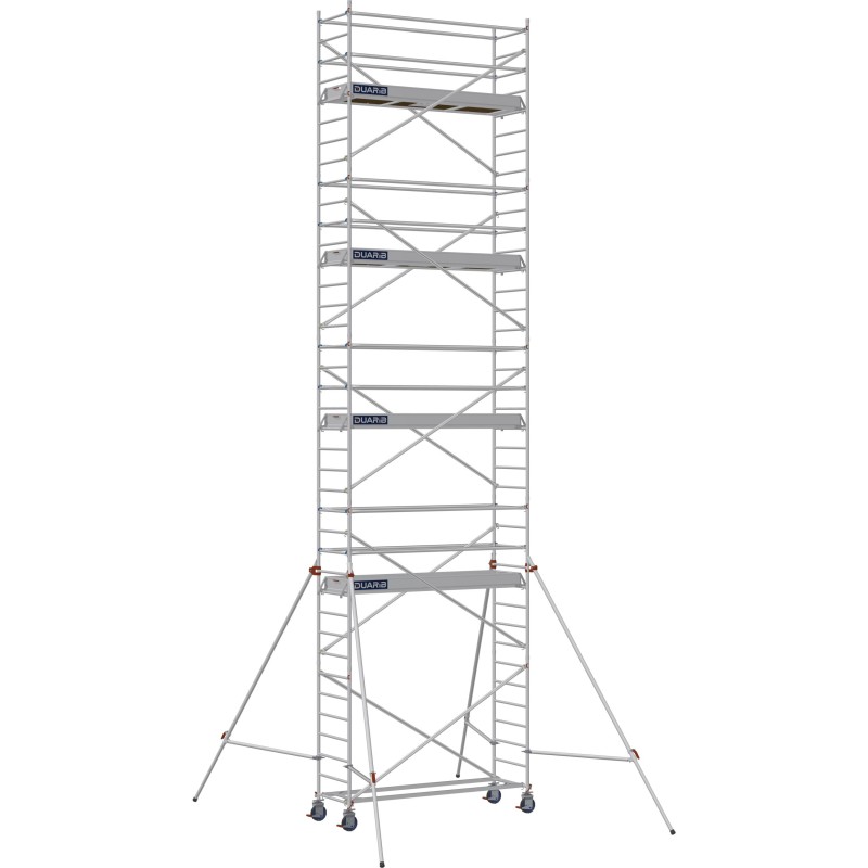 Échafaudage roulant aluminium Docker 85 254 Garde-corps, Lisses - Hauteur plancher 8,90m