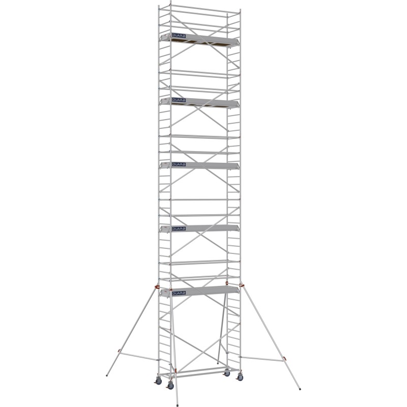Échafaudage roulant aluminium Docker 85 254 Garde-corps, Lisses - Hauteur plancher 10,90m