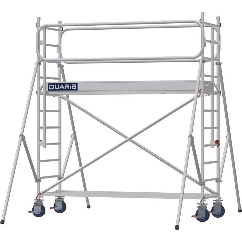 Échafaudage roulant aluminium Docker 85 254 Garde-corps Monobloc EXMDS - Hauteur plancher 1,90m