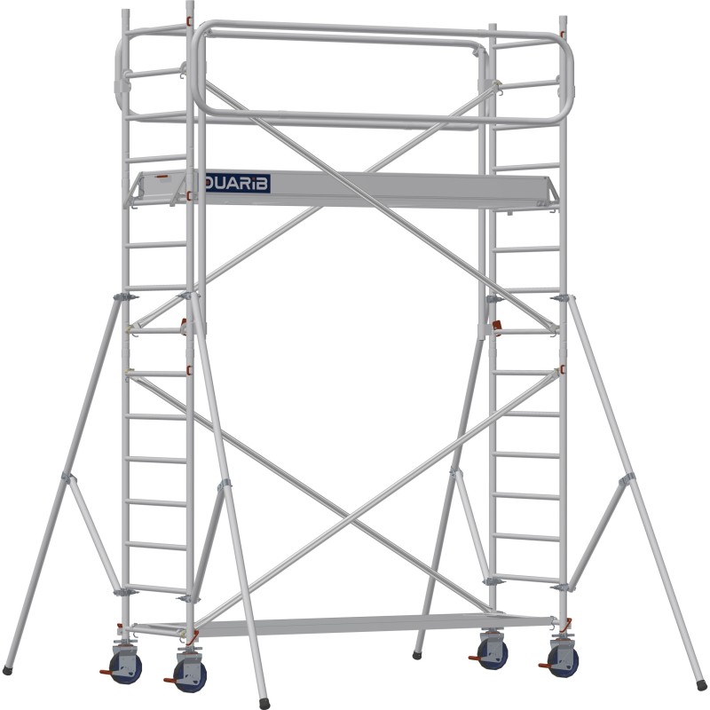 Échafaudage roulant aluminium Docker 85 254 Garde-corps Monobloc EXMDS - Hauteur plancher 2,90m