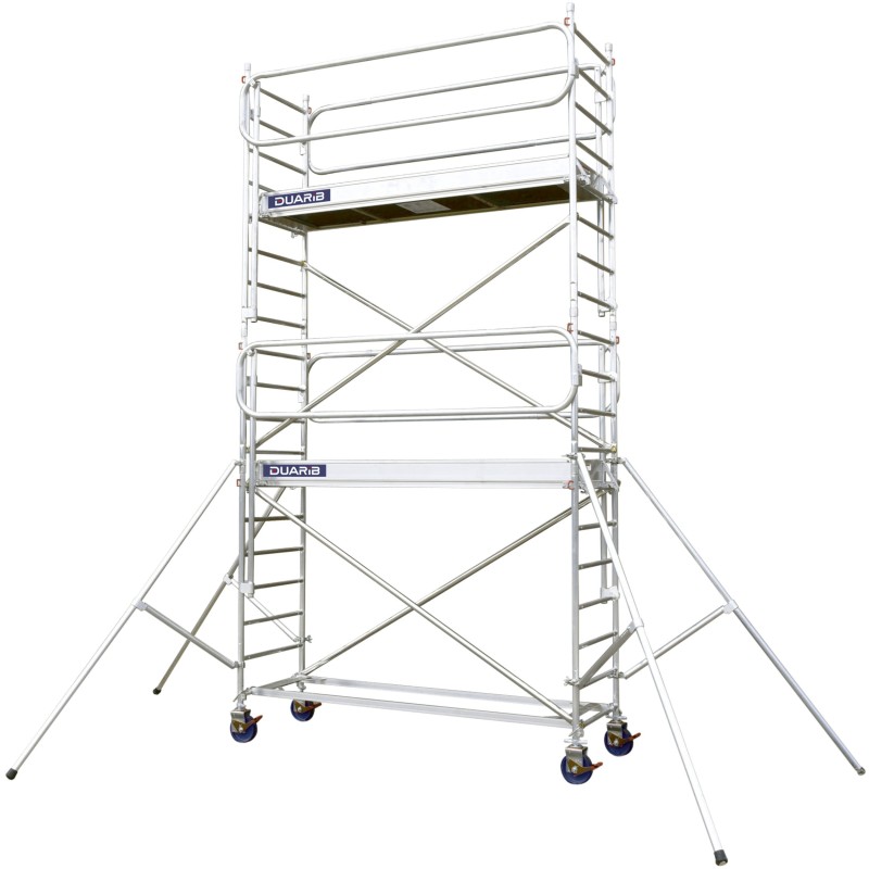 Échafaudage roulant aluminium Docker 85 254 Garde-corps Monobloc EXMDS - Hauteur plancher 3,90m