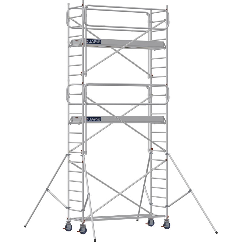Échafaudage roulant aluminium Docker 85 254 Garde-corps Monobloc EXMDS - Hauteur plancher 4,90m