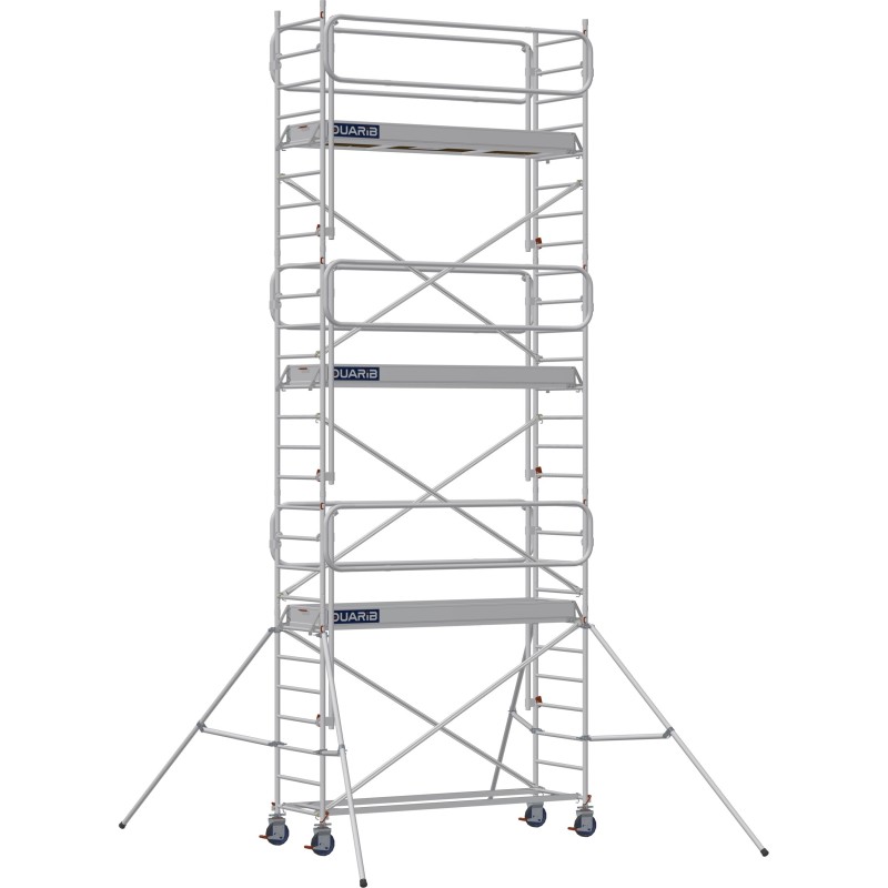 Échafaudage roulant aluminium Docker 85 254 Garde-corps Monobloc EXMDS - Hauteur plancher 5,90m