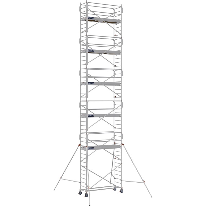 Échafaudage roulant aluminium Docker 85 254 Garde-corps Monobloc EXMDS - Hauteur plancher 9,90m