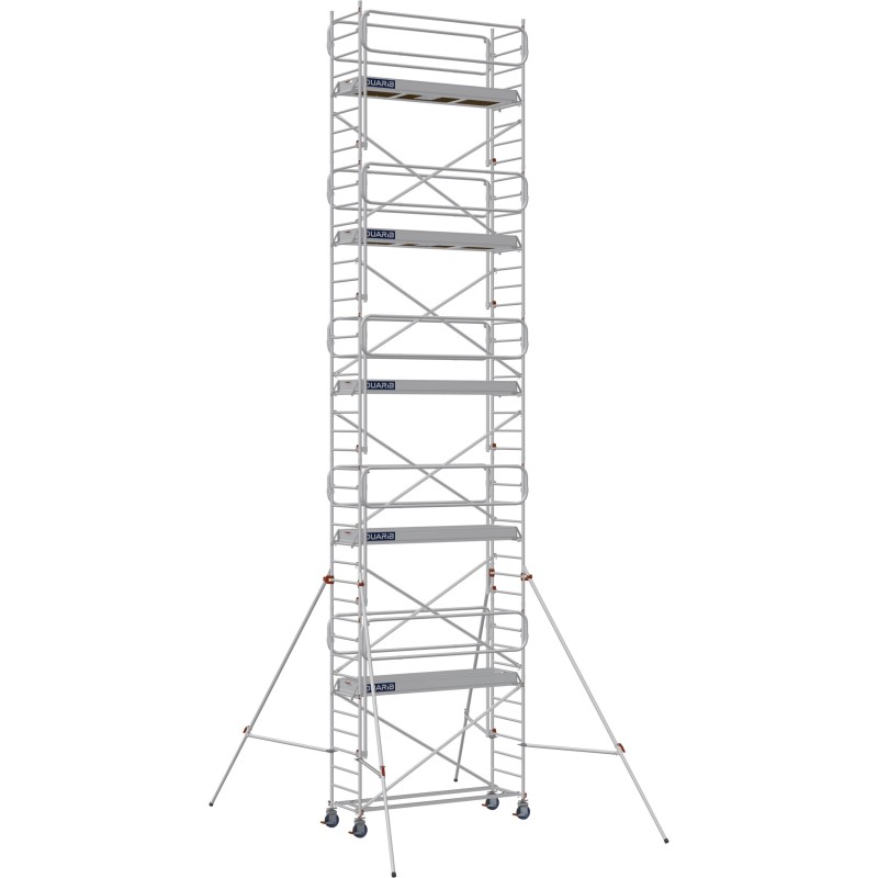Échafaudage roulant aluminium Docker 85 254 Garde-corps Monobloc EXMDS - Hauteur plancher 10,90m