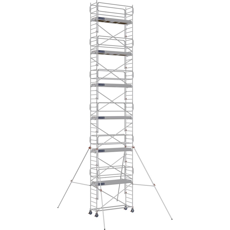 Échafaudage roulant aluminium Docker 85 254 Garde-corps Monobloc EXMDS - Hauteur plancher 11,90m