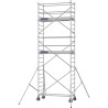 Échafaudage roulant aluminium Docker 85 205 Garde-corps, Lisses - Hauteur plancher 4,90m