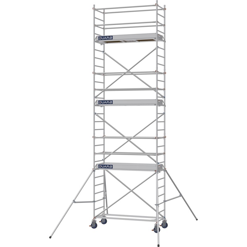Échafaudage roulant aluminium Docker 85 205 Garde-corps, Lisses - Hauteur plancher 5,90m