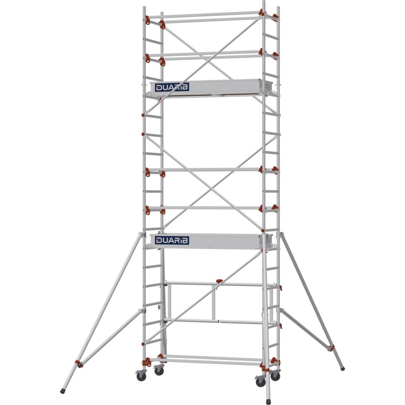 Échafaudage roulant AL165 base pliante - Hauteur plancher 3,80m