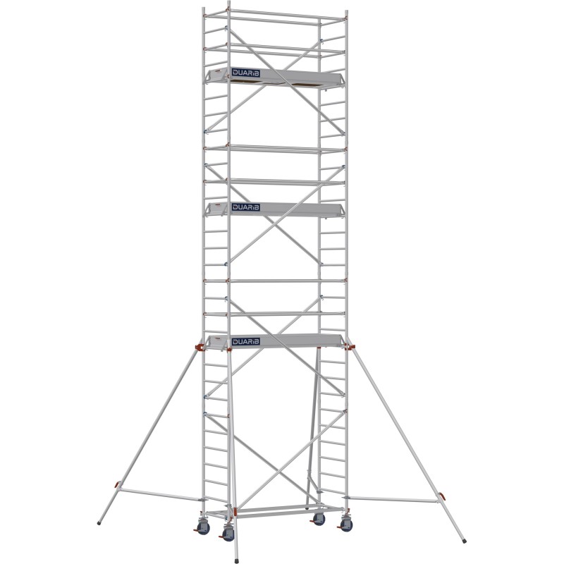 Échafaudage roulant aluminium Docker 85 205 Garde-corps, Lisses - Hauteur plancher 6,90m