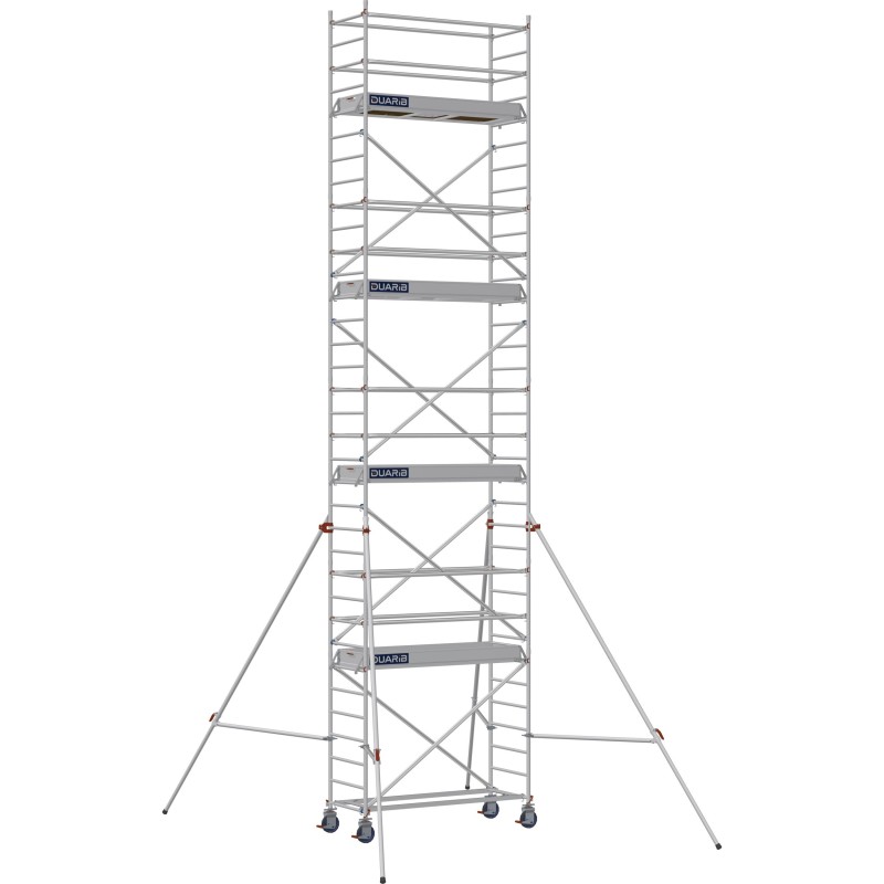 Échafaudage roulant aluminium Docker 85 205 Garde-corps, Lisses - Hauteur plancher 7,90m