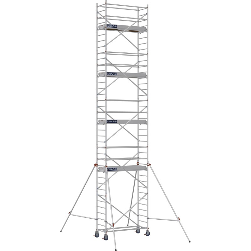 Échafaudage roulant aluminium Docker 85 205 Garde-corps, Lisses - Hauteur plancher 8,90m