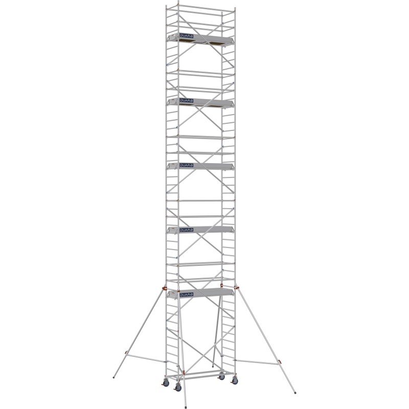 Échafaudage roulant aluminium Docker 85 205 Garde-corps, Lisses - Hauteur plancher 10,90m