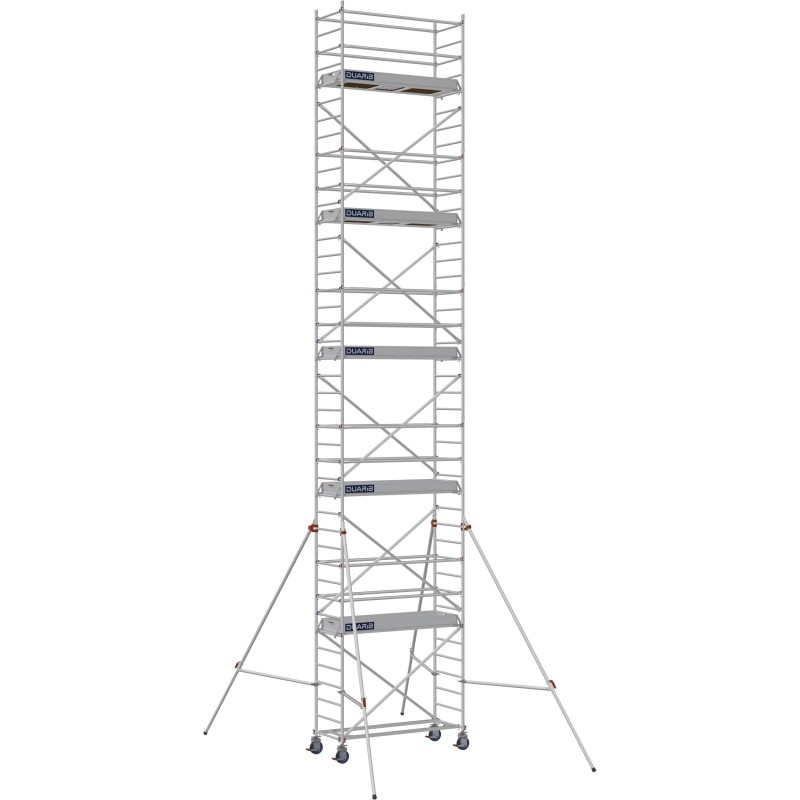 Échafaudage roulant aluminium Docker 85 205 Garde-corps, Lisses - Hauteur plancher 9,90m