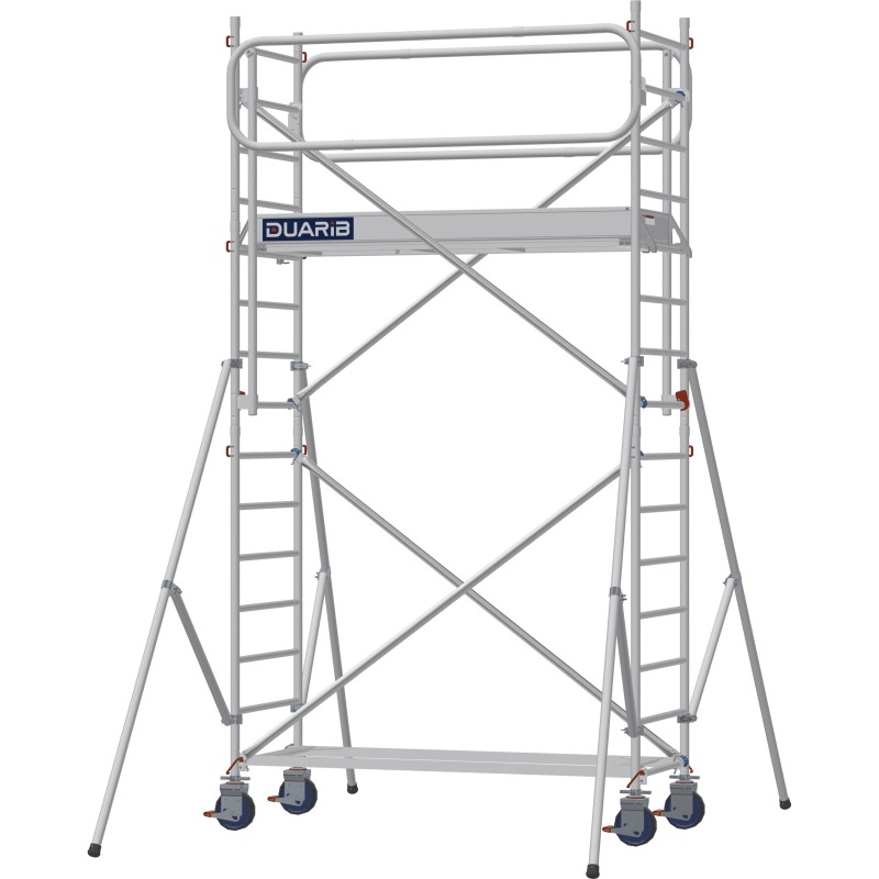 Échafaudage roulant aluminium Docker 85 205, Garde-corps Monobloc EXMDS - Hauteur plancher 2,90m