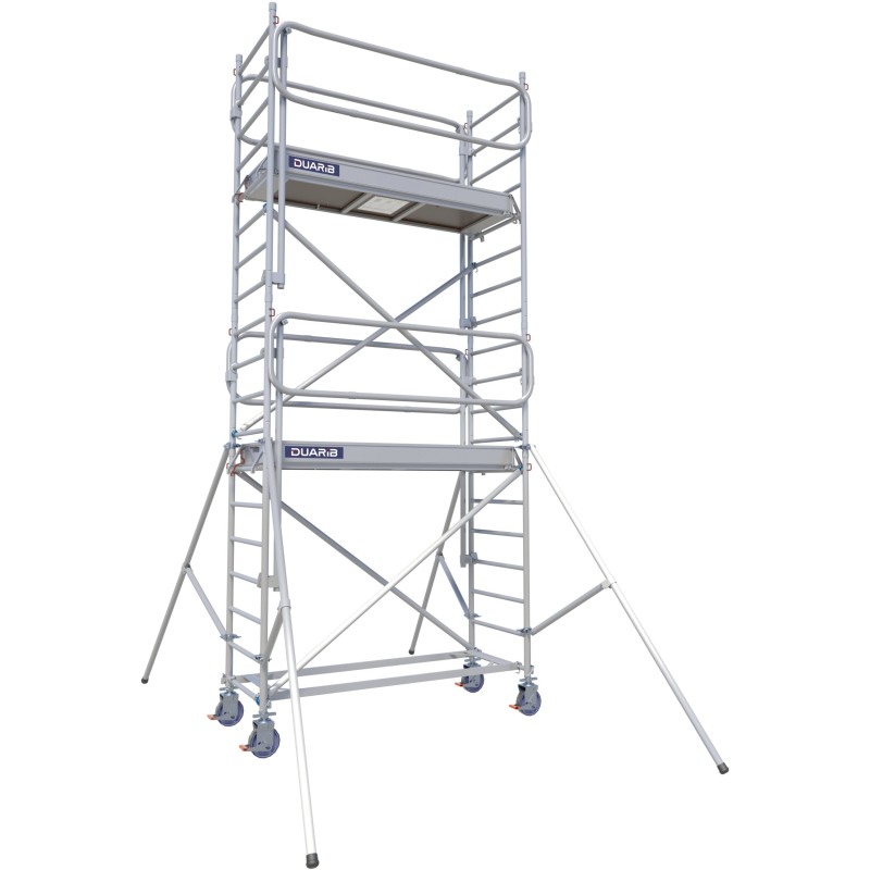 Échafaudage roulant aluminium Docker 85 205, Garde-corps Monobloc EXMDS - Hauteur plancher 3,90m
