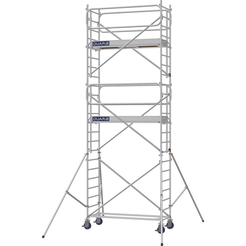 Échafaudage roulant aluminium Docker 85 205, Garde-corps Monobloc EXMDS - Hauteur plancher 4,90m
