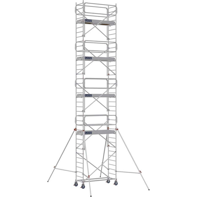 Échafaudage roulant aluminium Docker 85 205, Garde-corps Monobloc EXMDS - Hauteur plancher 8,90m