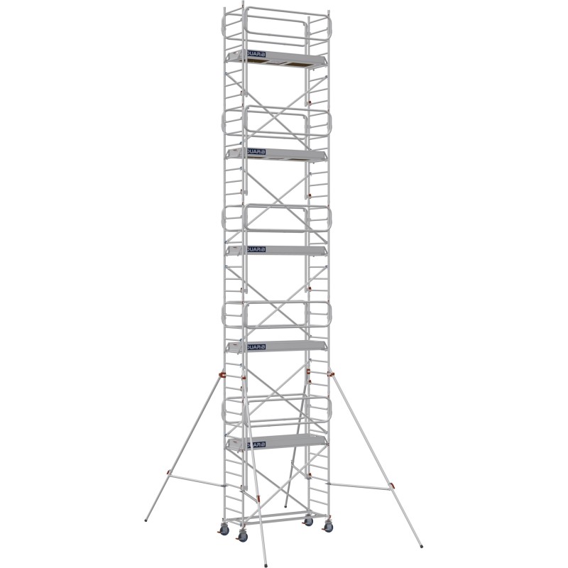 Échafaudage roulant aluminium Docker 85 205, Garde-corps Monobloc EXMDS - Hauteur plancher 9,90m