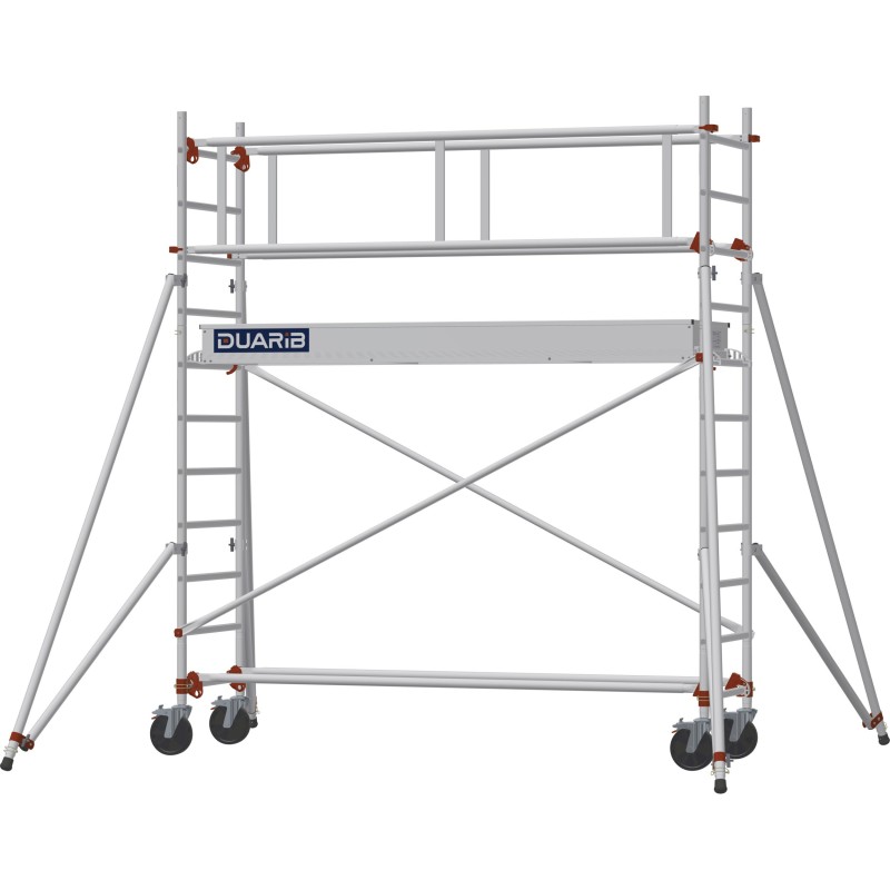 Échafaudage roulant AL255 garde-corps monobloc EXMDS - Hauteur plancher 1,90m