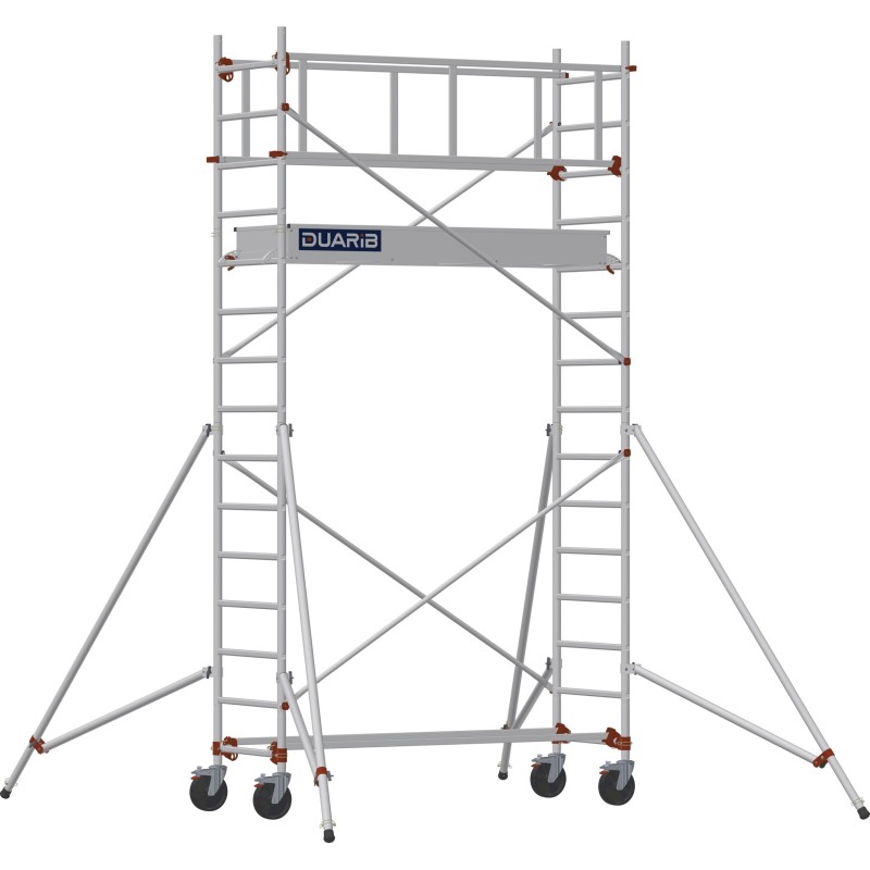 Échafaudage roulant AL205 garde-corps monobloc EXMDS - Hauteur plancher 2,90m