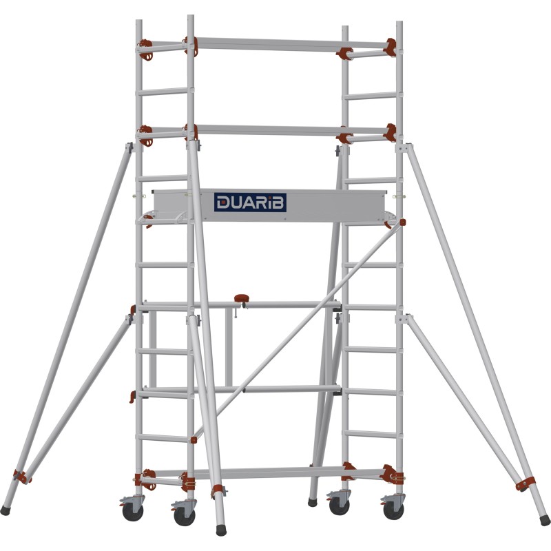 Échafaudage roulant AL135 base pliante - Hauteur plancher 1,80m
