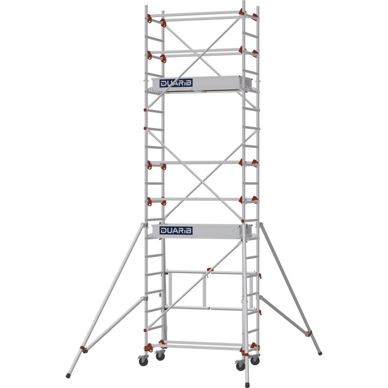 Échafaudage roulant AL135 base pliante - Hauteur plancher 3,80m