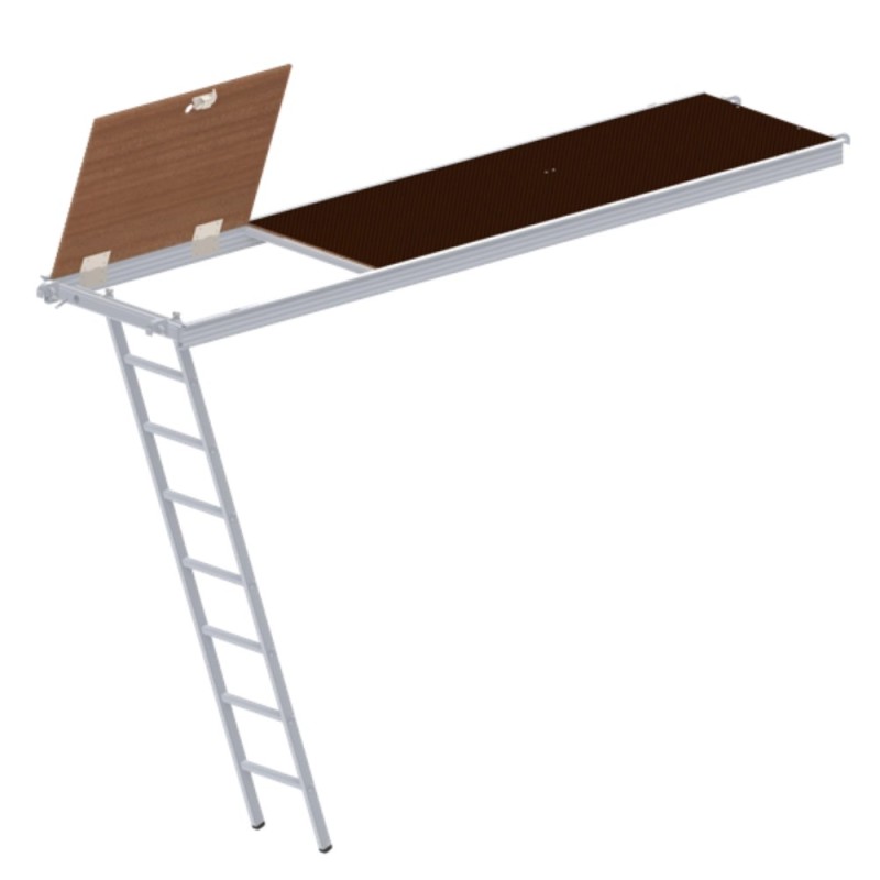 Plan technique d'un plancher trappe avec échelle d'échafaudage