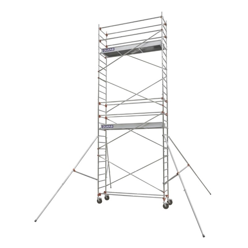 échafaudage roulant avec stabilisateurs