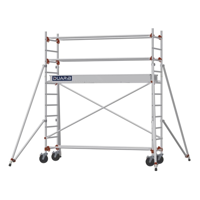 échafaudage roulant avec lisse de protection