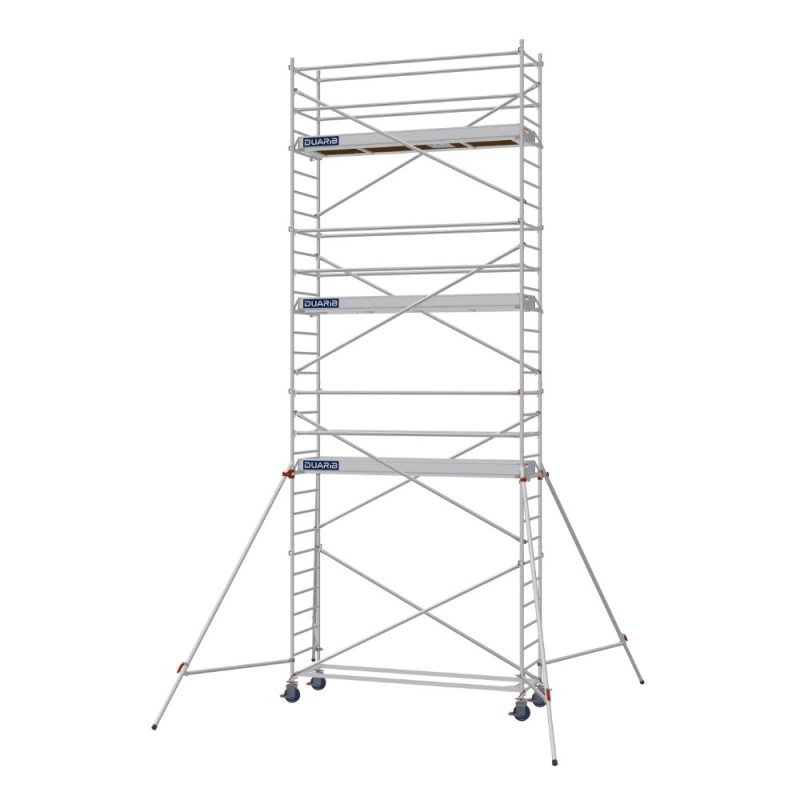 échafaudage roulant avec stabilisateurs