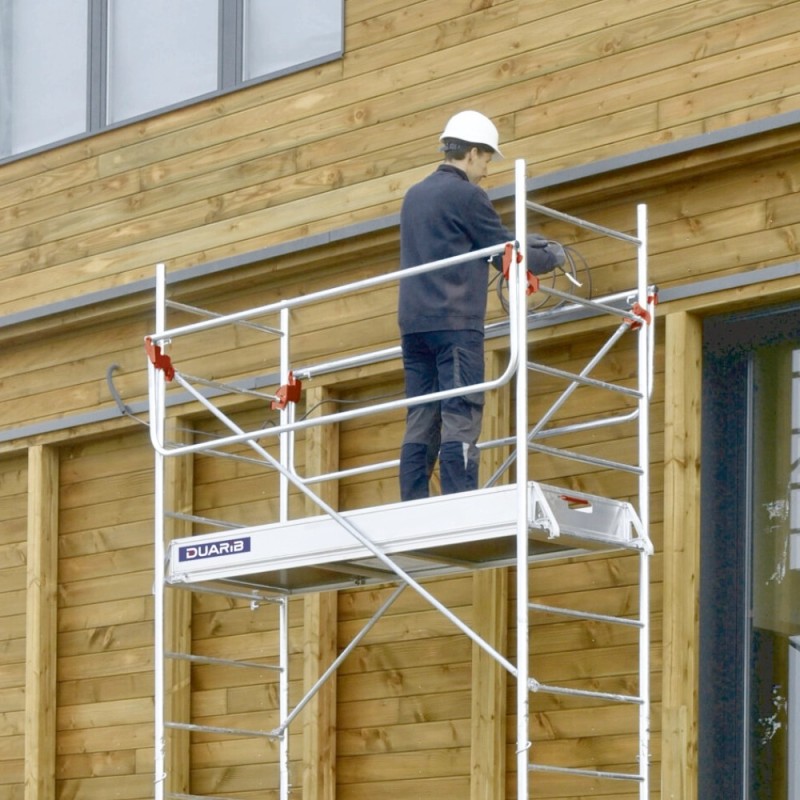 Échafaudage roulant professionnel acier pour travaux en hauteur